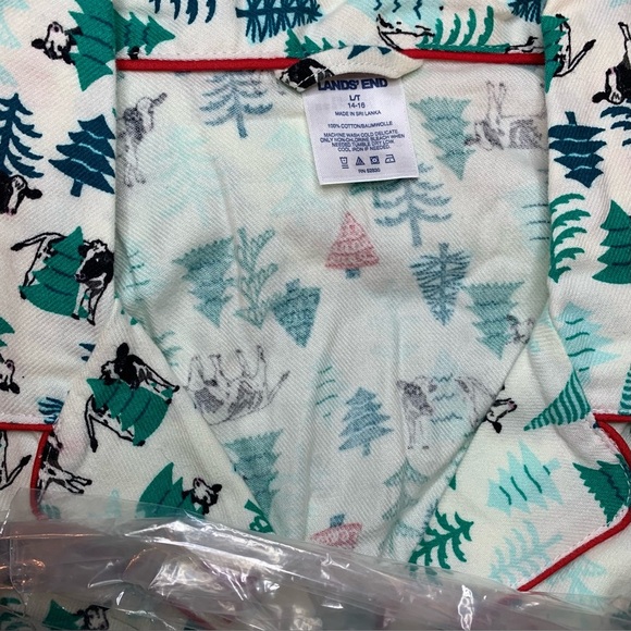 LANDSEND Women's Tall Long Sleeve 100% Cotton Flannel Nightshirt - Picture 2 of 2